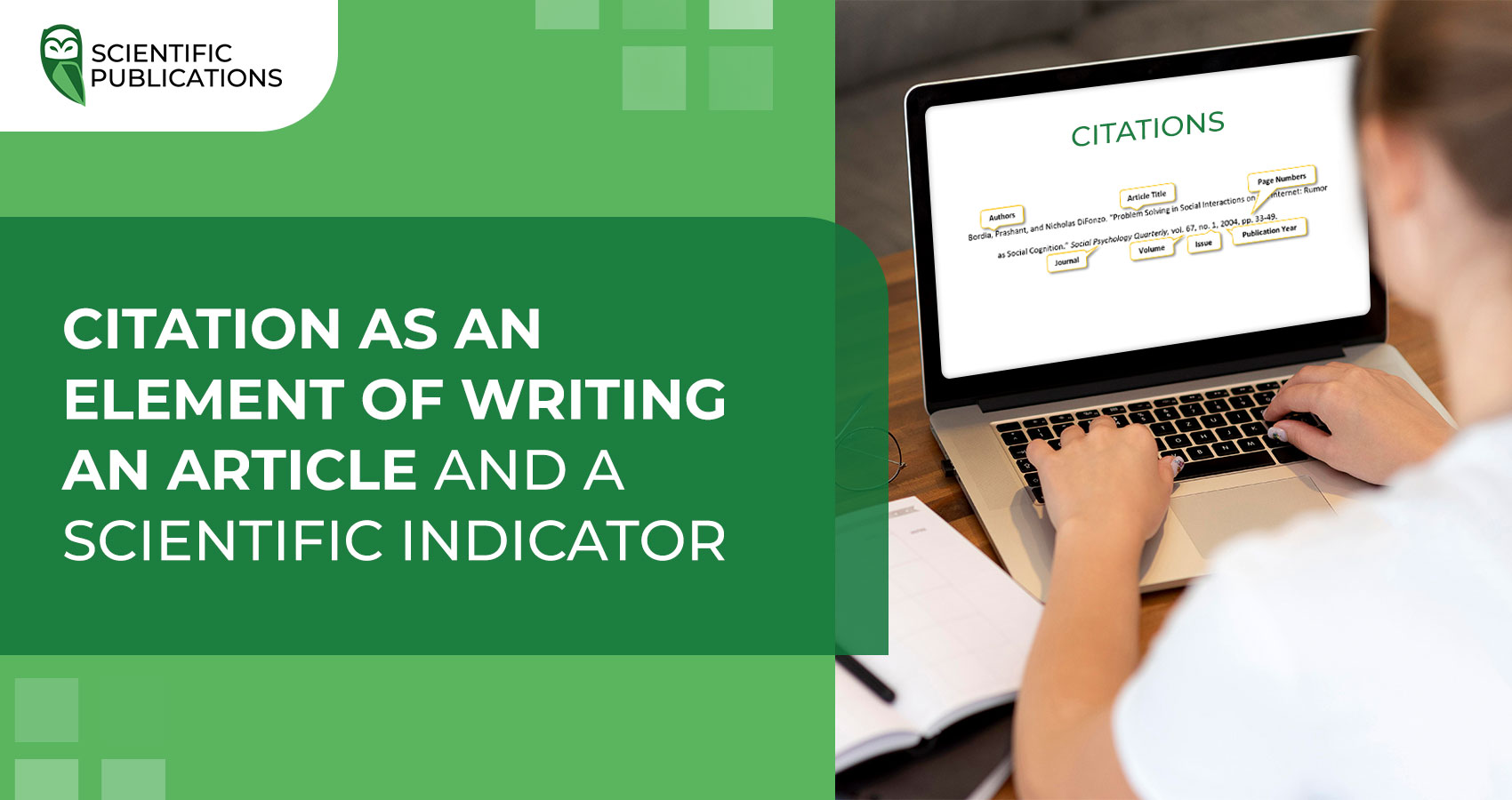 Citation as an element of writing an article and a scientific indicator  