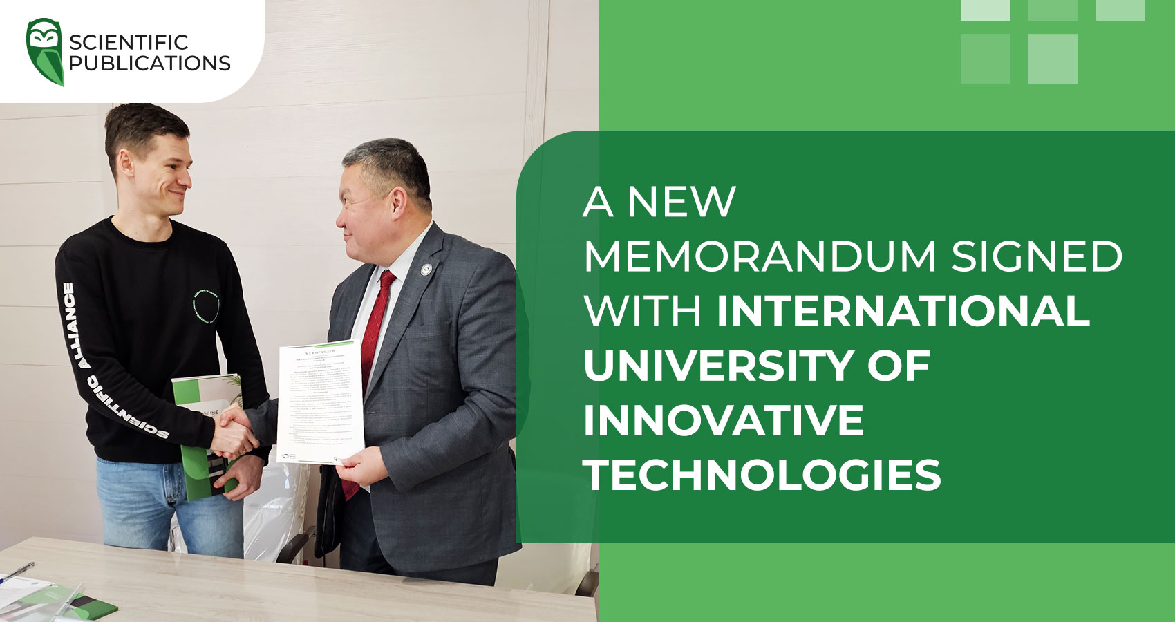 A memorandum has been signed with the International University of Innovative Technologies
