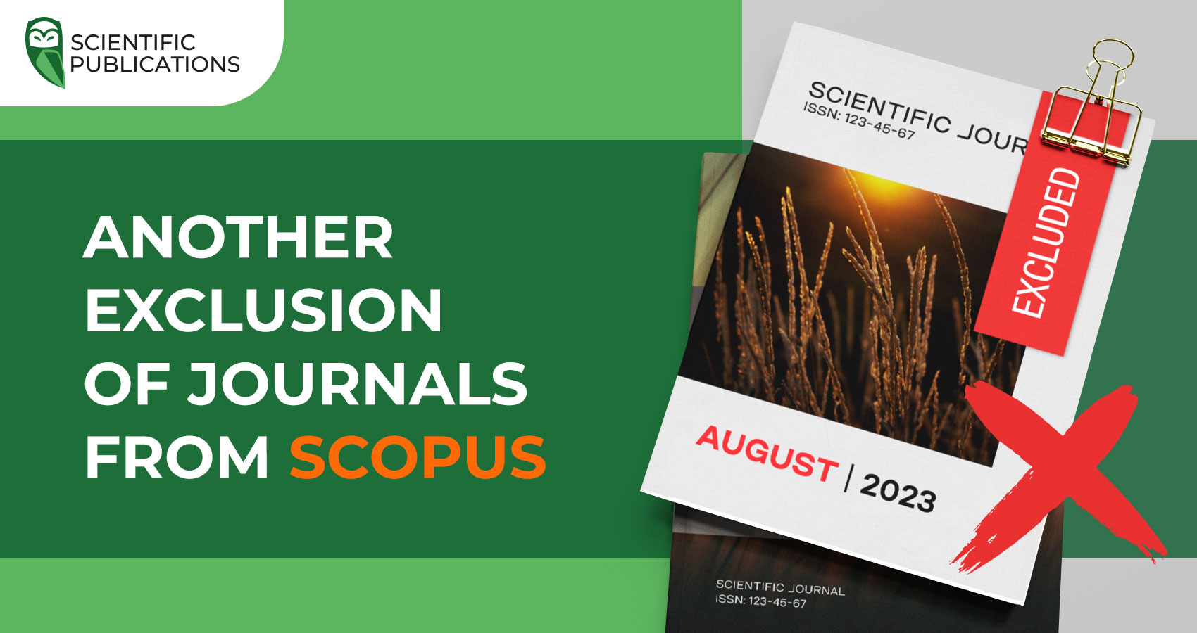 Exclusion of journals from the Scopus database for August 2023
