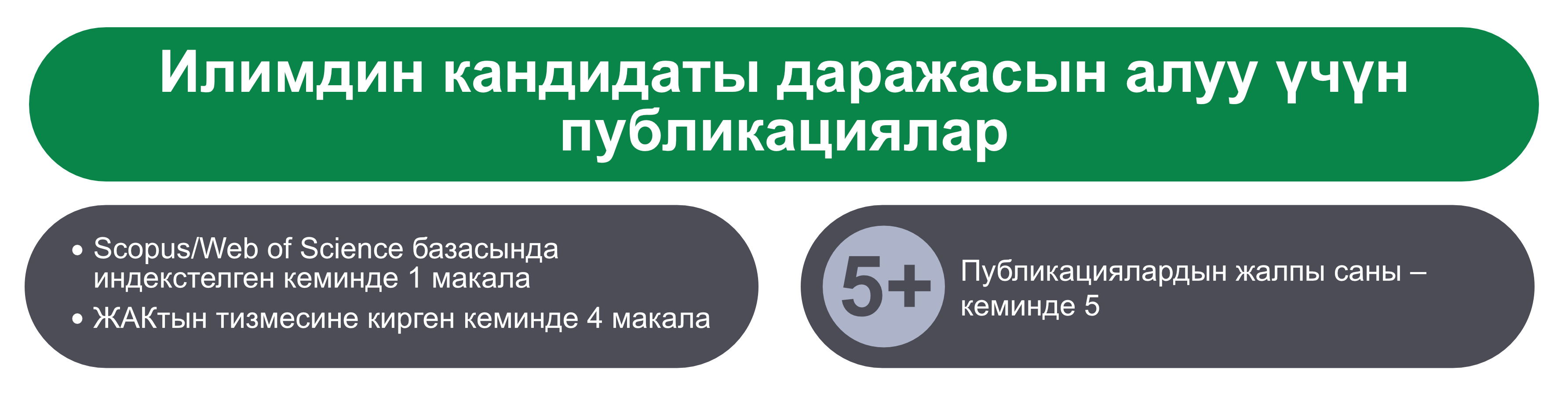 Илимдин кандидаты даражасын алуу үчүн талап кылынган публикациялар
