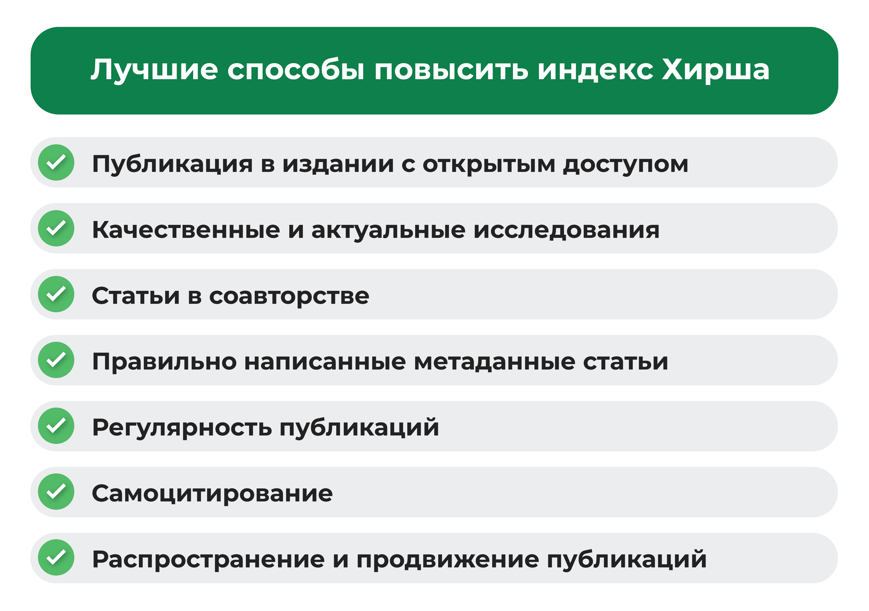 Лучшие способы повысить индекс Хирша