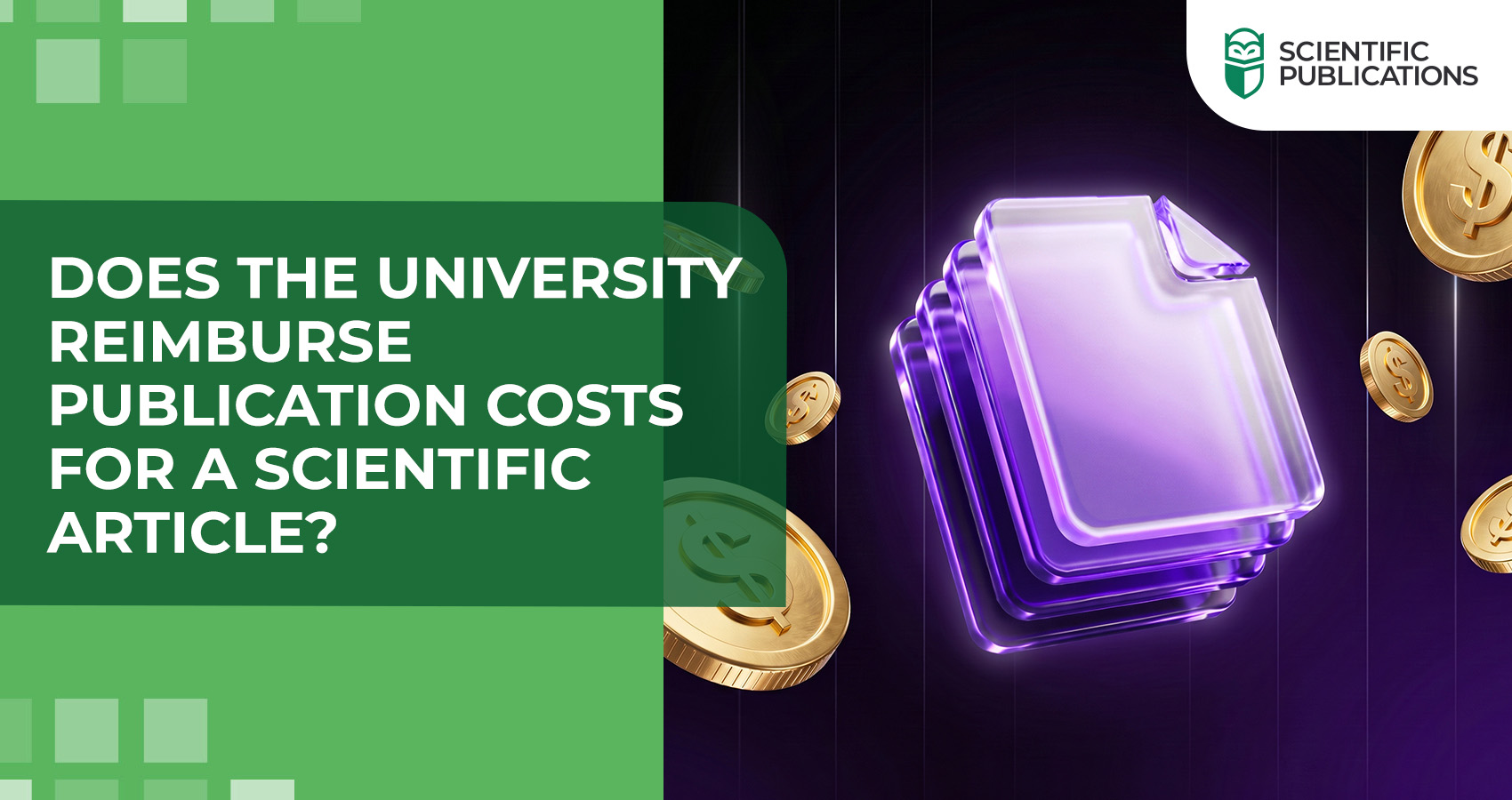 Does the university reimburse publication costs for a scientific article?